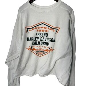 Fresno California Harley Davidson long sleeve self cropped t-shirt